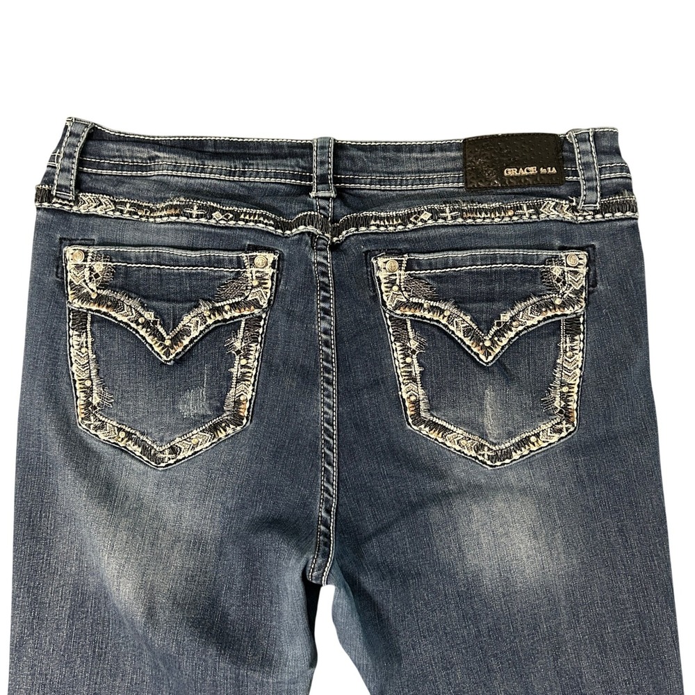 Grace in LA Bootcut Jeans Womens 16 Embellished Western Cowgirl Denim 34x30